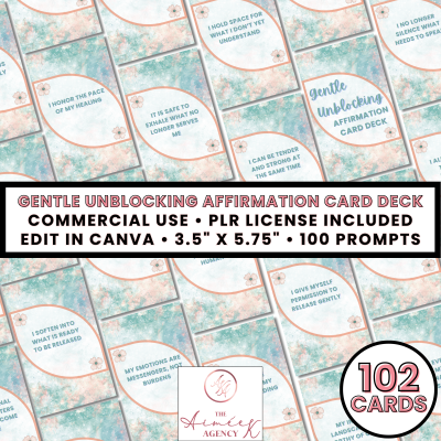 Gentle Unblocking Affirmation Card Deck- PLR