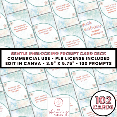 Gentle Unblocking Prompt Card Deck- PLR