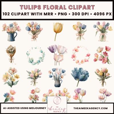 Tulips Floral Clipart Pack- MRR