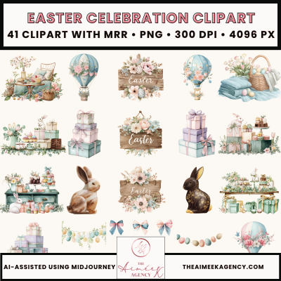 Easter Celebration Clipart Pack- MRR
