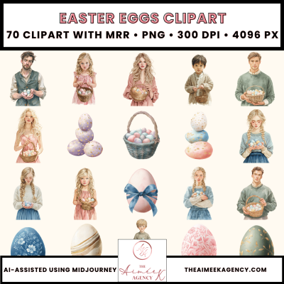 Easter Eggs Clipart Pack- MRR