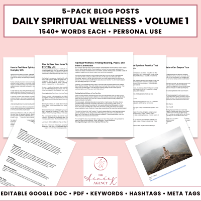 Daily Spiritual Wellness Blog Post Pack V1- PU