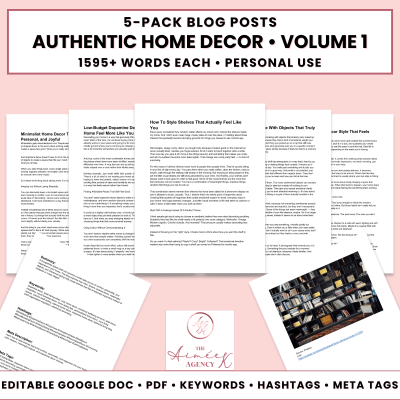 Authentic Home Decor Blog Post Pack V1- PU