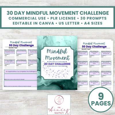 30 Day Mindful Movement Challenge- PLR
