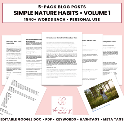 Simple Nature Habits Blog Post Pack V1- PU