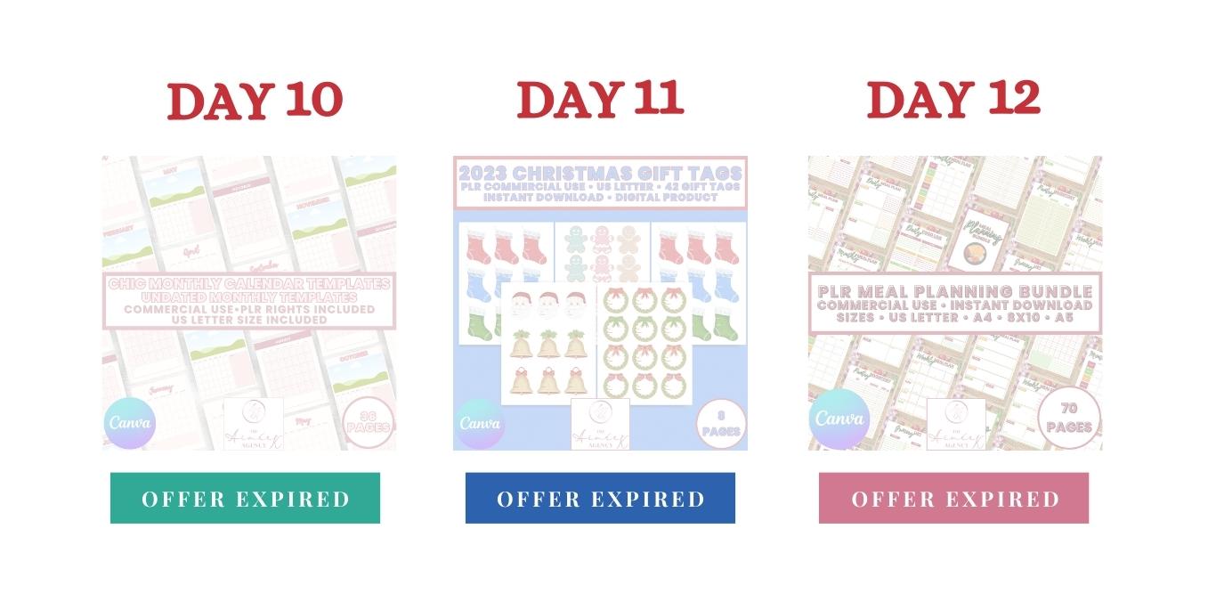 12 Days of Gifts: Days 10 to 12- offers expired