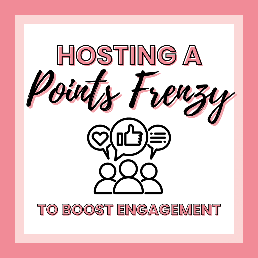 Promotional graphic for "hosting a points frenzy to boost engagement with digital courses" event.