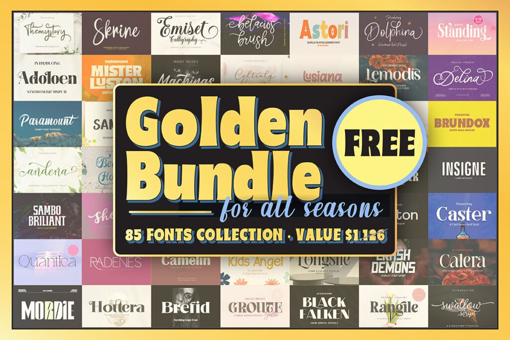 Golden for All Seasons Font Bundle from Creative Fabrica