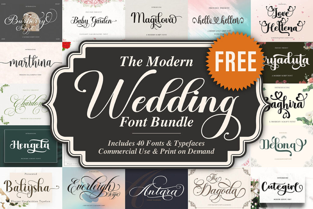 The Modern Wedding Font Bundle from Creative Fabrica