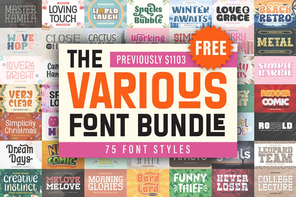 The Various Font Bundle from Creative Fabrica