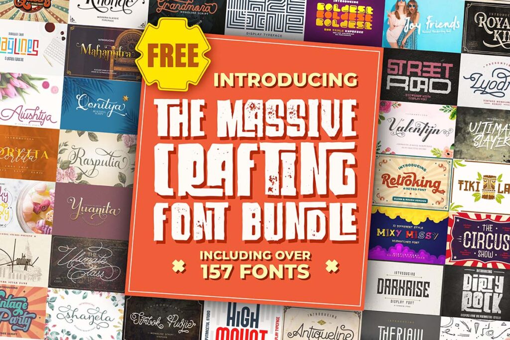 The Massive Crafting Font Bundle from Creative Fabrica