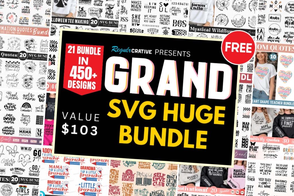 Grand Mega SVG Quotes Bundle from Creative Fabrica