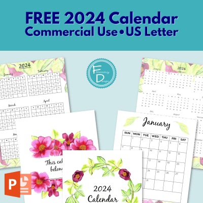Pretty Peonies 2024 Free Printable Calendar