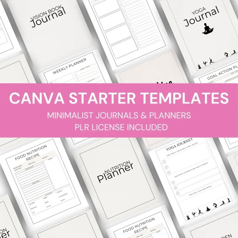 Simple and Starter Templates from Createful Journals, only $7 each, choose between Canva templates or Powerpoint Templates according to your needs and preference