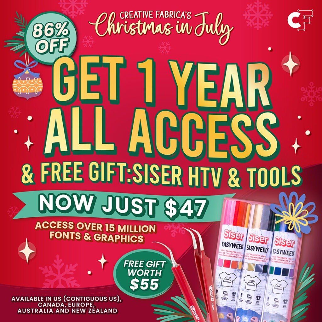 1 YEAR ALL ACCESS FOR ONLY $47 & GET A FREE CHRISTMAS GIFT: $55 WORTH SISER HTV & TOOLS