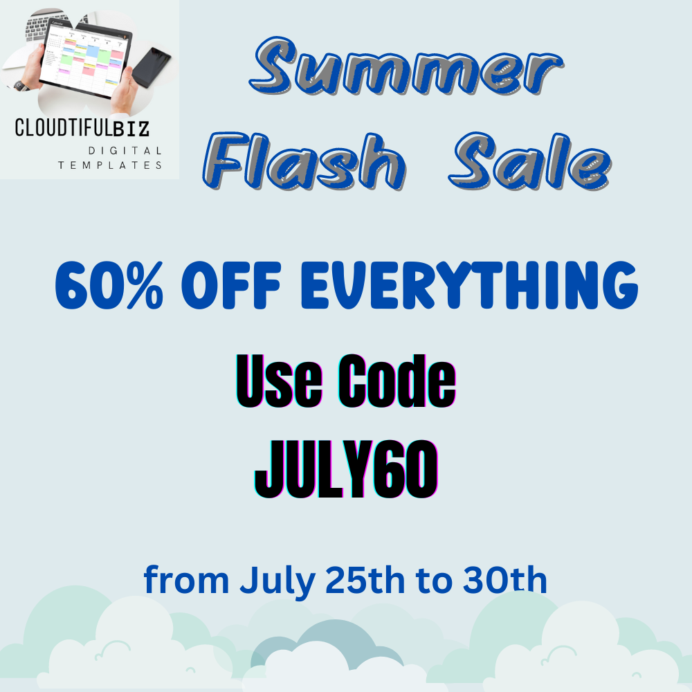 Summer Flash Sale, get 60% off all products from cloudtiful biz until July 30th 2024