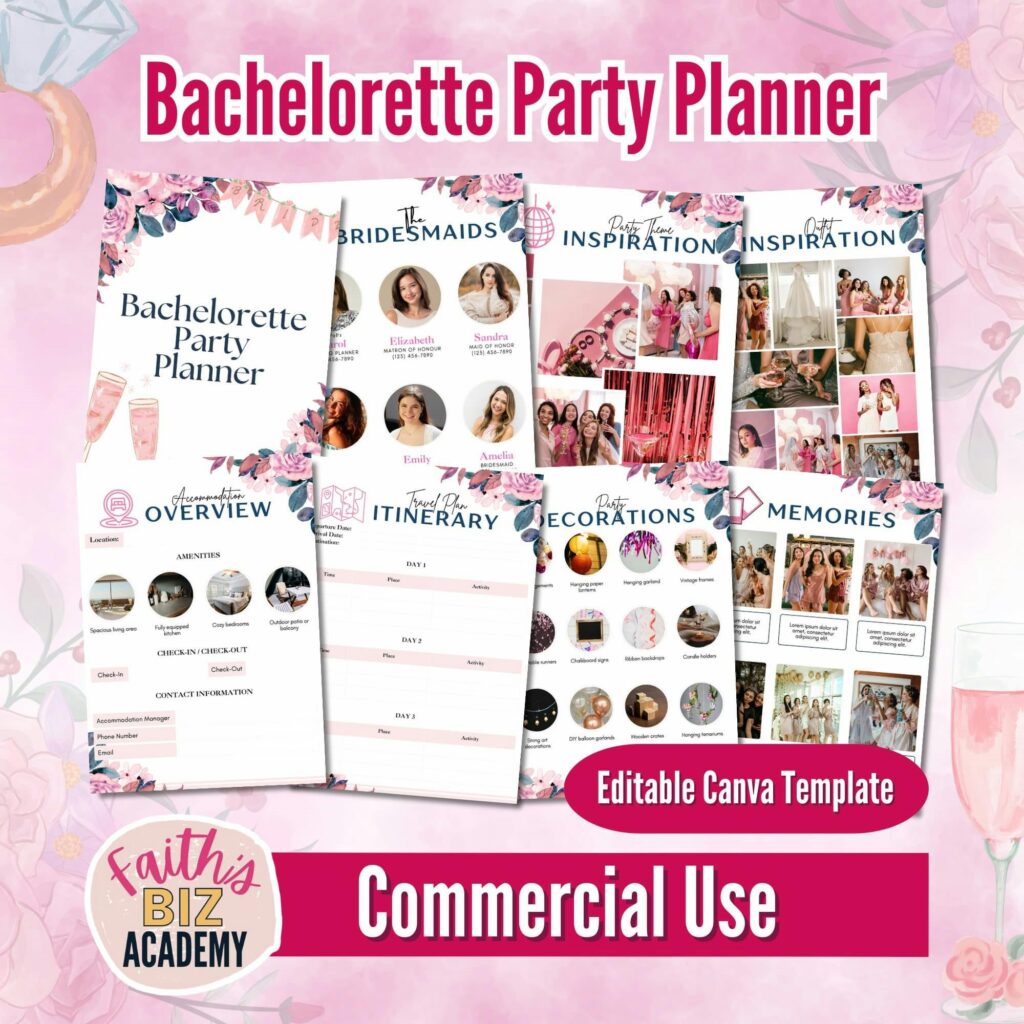 Bachelorette Party Planner from Faith’s Biz Academy, only $12, regularly $27, use coupon code BPARTY, available until July 28th 2024