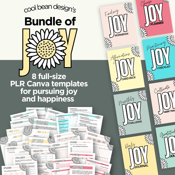 Bundle of Joy from Cool Bean Design, only $27, regularly $47, use coupon code joy20 until august 5th 2024