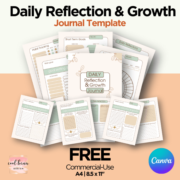 DAILY REFLECTION GROWTH JOURNAL FROM COOL BEAN DESIGN