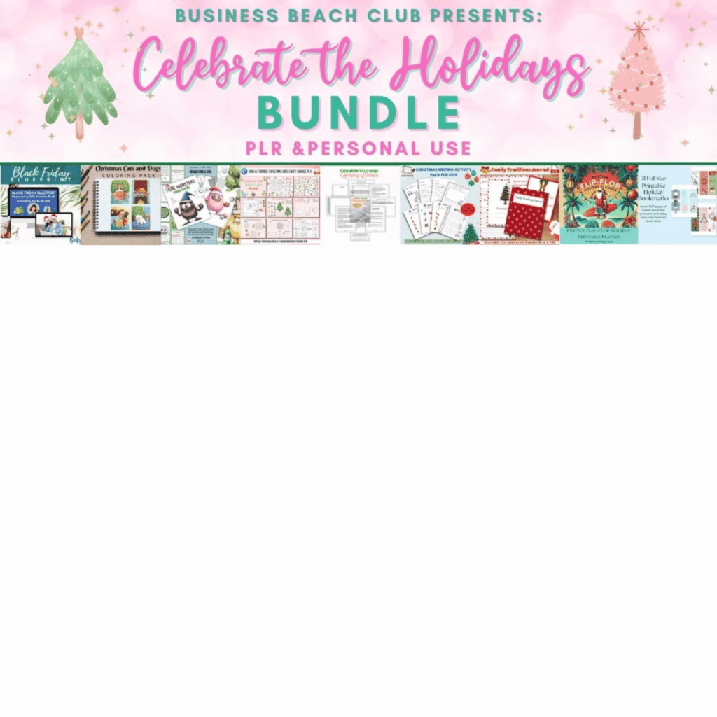 Celebrate the Holidays Bundle from PLR Beach, only $27 until november 22nd 2024