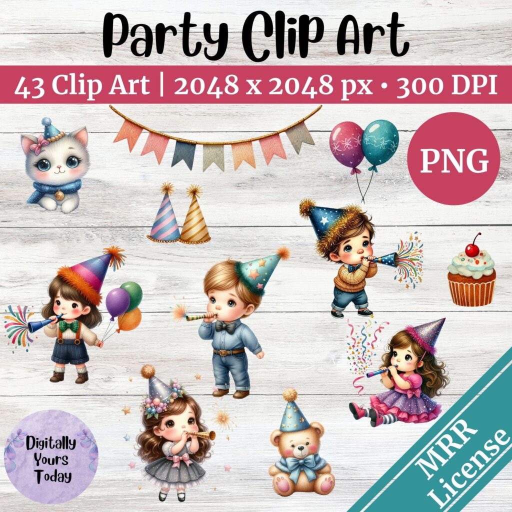 PARTY CLIPART PACKS FROM DIGITALLY YOURS TODAY