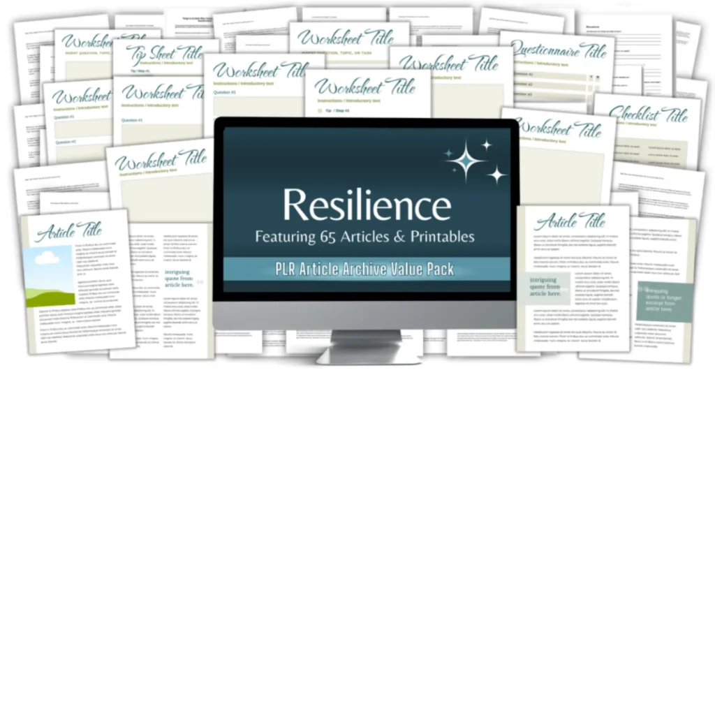 The Resilience Articles & Printables Archive Value PLR Pack from EZInspo, only $8.95 for a limited time