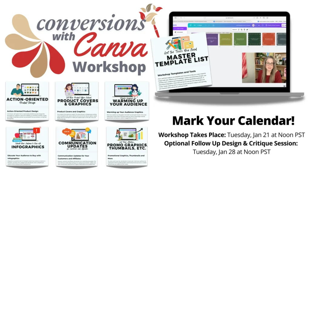 Conversions with Canva Workshop from EkitHub, only $47 (reg. $97) until January 20th 2025