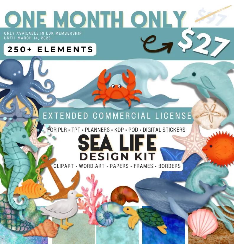 NEW SEA LIFE DESIGN KIT RELEASED!! LIMITLESS DESIGN KIT MEMBERSHIP FROM OASIS LANE