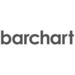 The image shows the word "barchart" in bold, lowercase, gray letters on a light gray background.