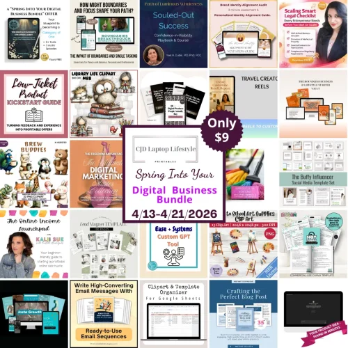 Spring Into Your Digital Business Bundle from CJD Laptop Lifestyle, available from April 13th to 21st 2026